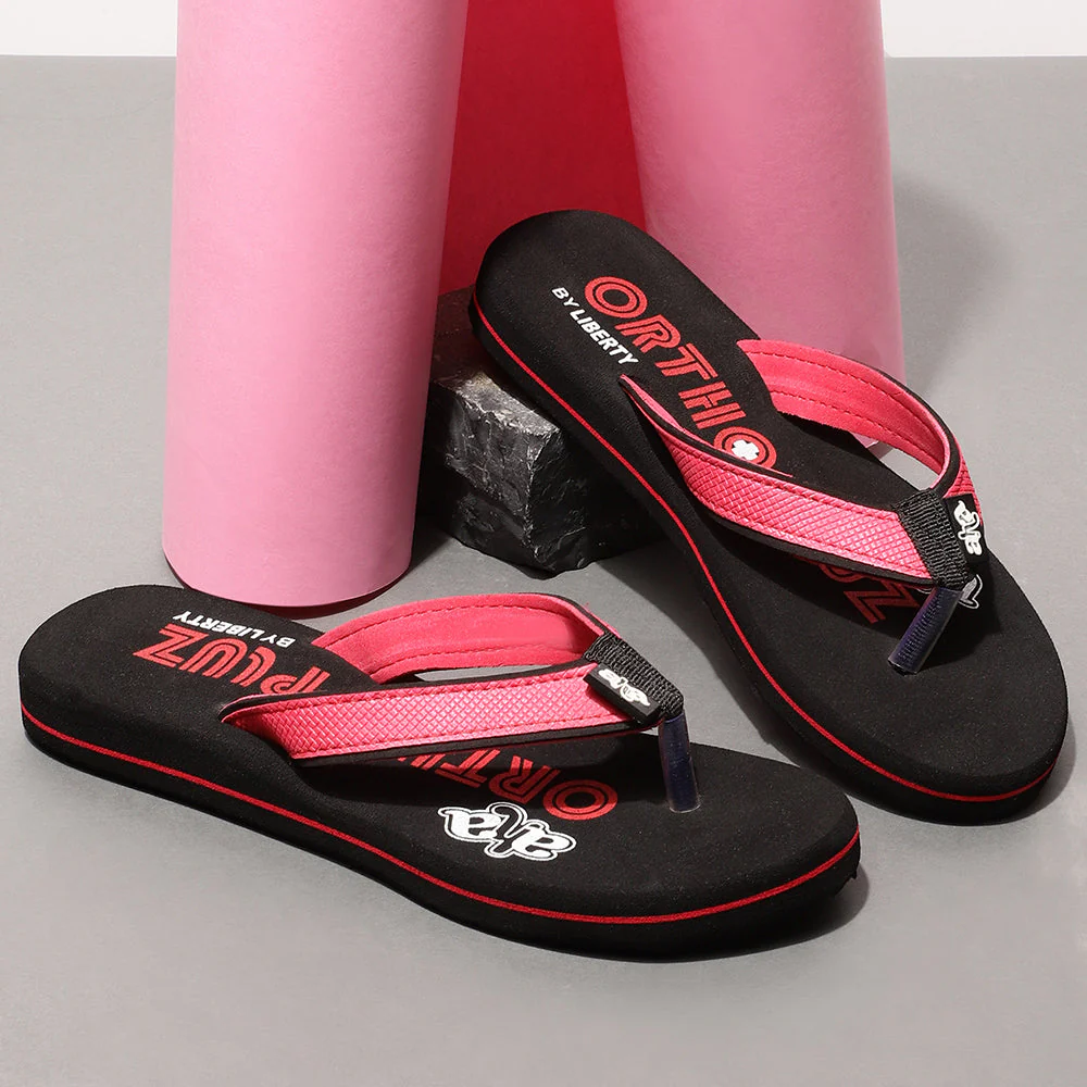 A-HA Casual Red Flip Flop For Women ORTHO-3 By Liberty - Image 3
