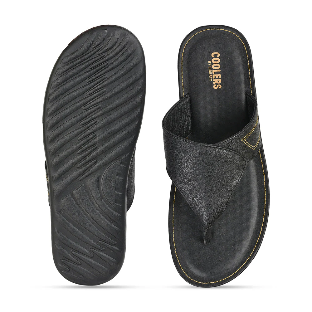 Coolers Casual Black Slippers For Men AVN-15 By Liberty - Image 6
