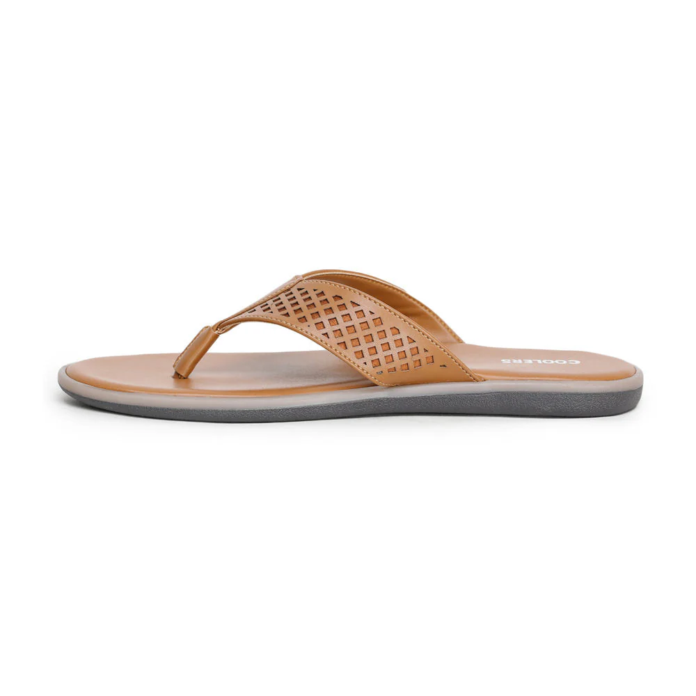 Coolers Casual Tan Flip-Flop For Men K2-154 By Liberty - Image 3