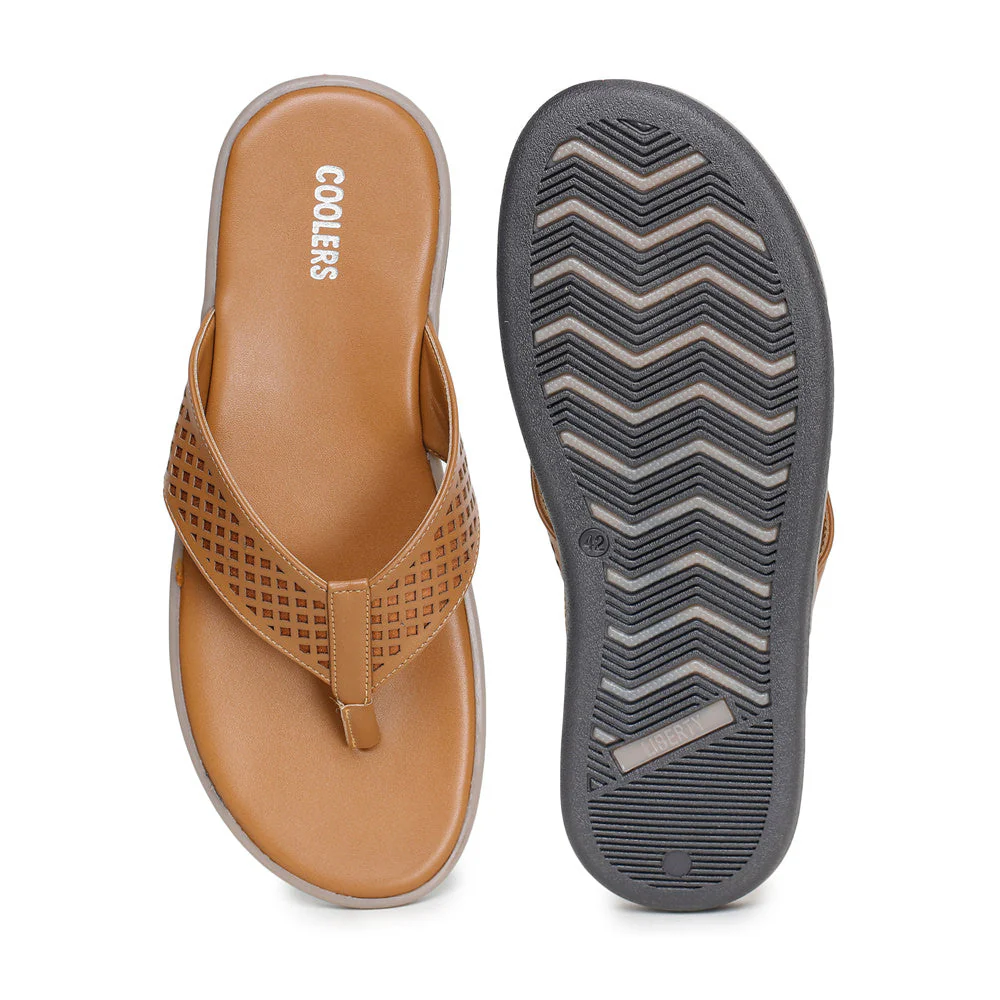 Coolers Casual Tan Flip-Flop For Men K2-154 By Liberty - Image 4