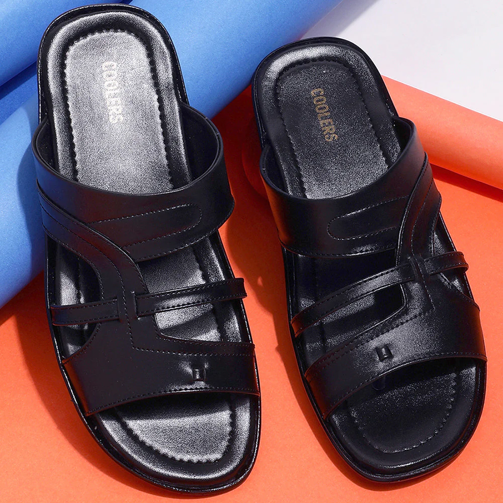 Coolers Casual Black Slippers For Men COOL99-1 By Liberty - Image 3
