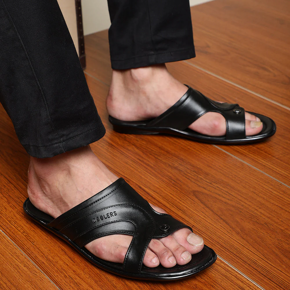 Coolers Casual (Black) Slippers For Men COOL99-12 By Liberty - Image 4