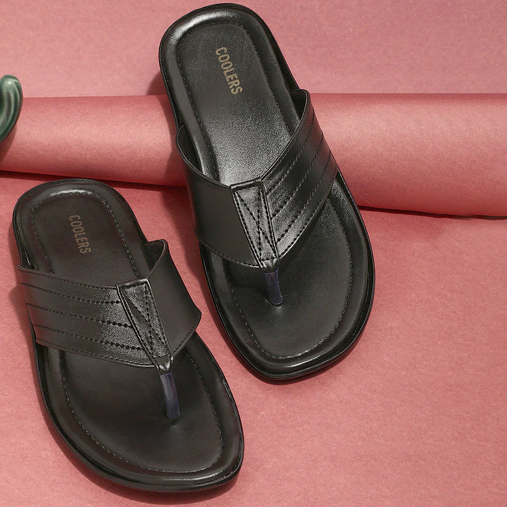 Coolers Casual Black Slippers For Men COOL99-120 By Liberty - Image 4