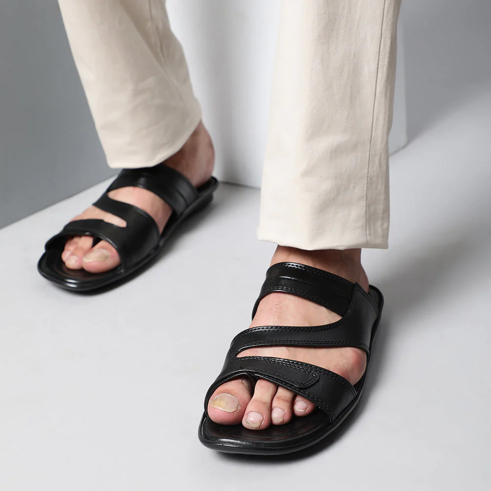 Coolers Casual (Black) Slippers For Men COOL99-13 By Liberty - Image 3