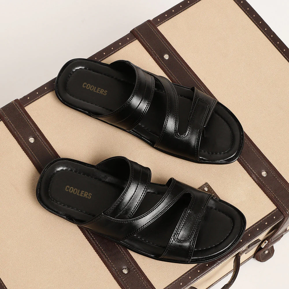 Coolers Casual (Black) Slippers For Men COOL99-13 By Liberty - Image 4