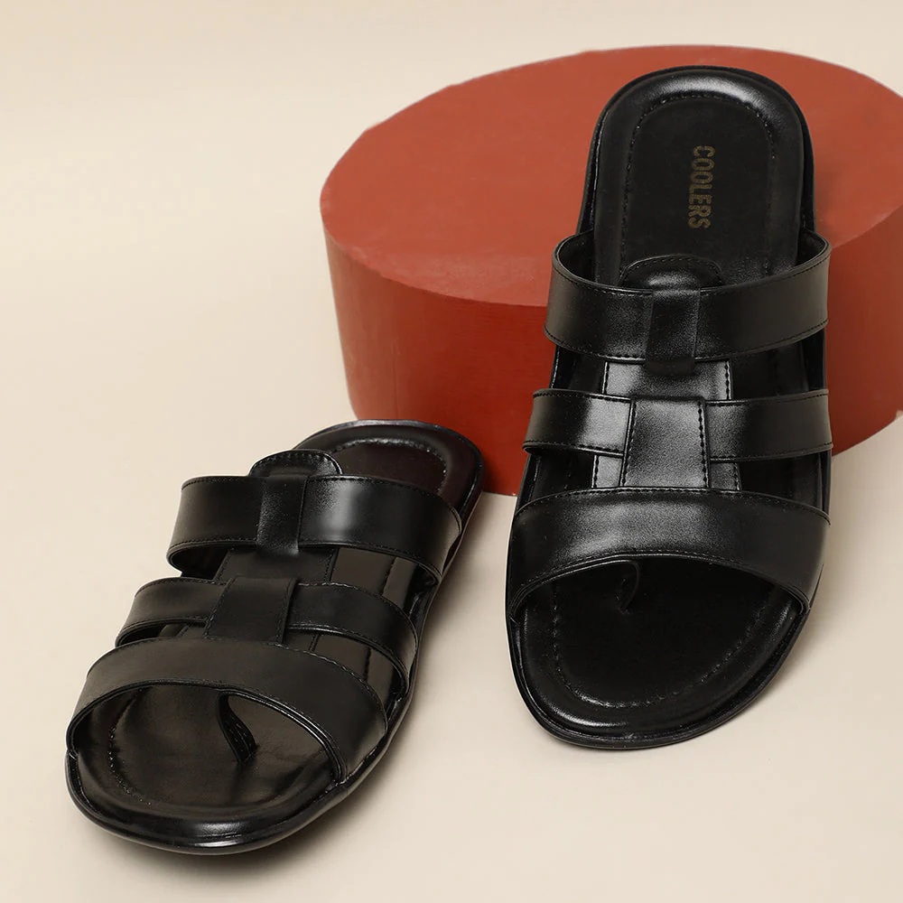 Coolers Casual (Black) Slippers For Men COOL99-3 By Liberty - Image 3