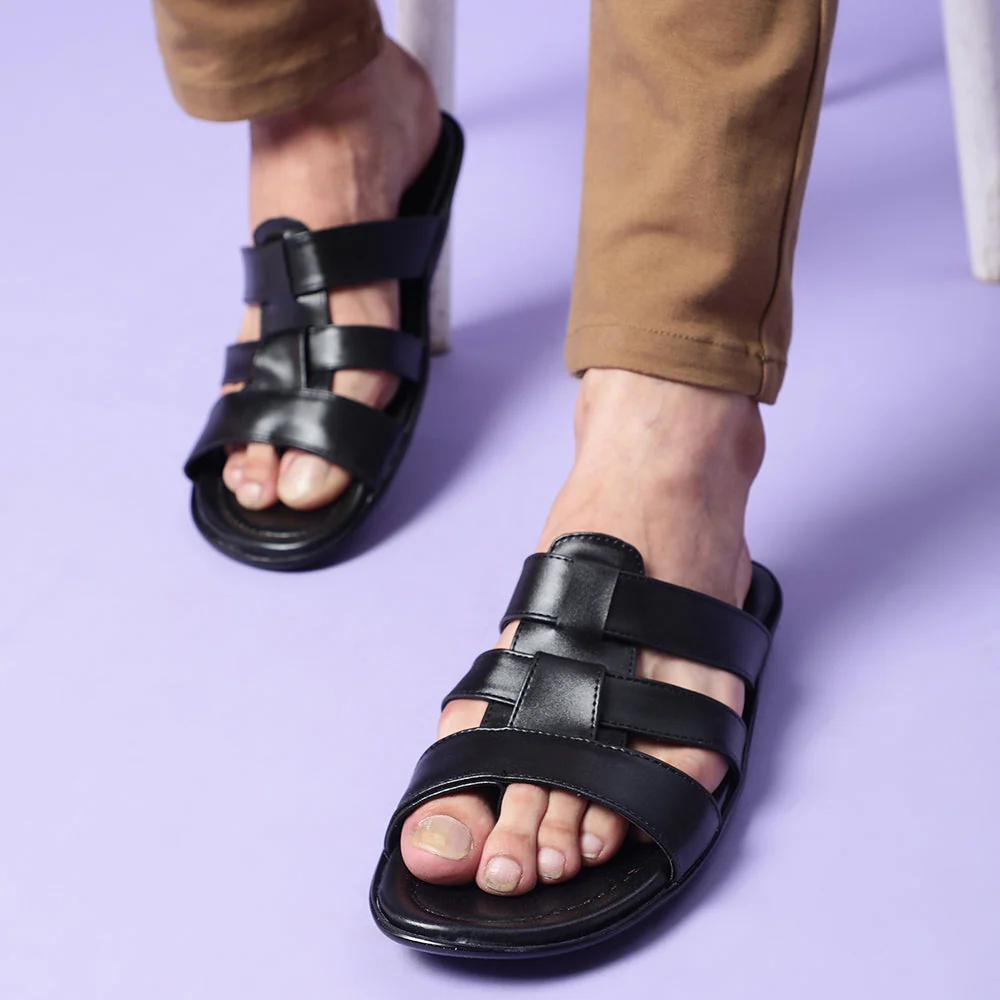 Coolers Casual (Black) Slippers For Men COOL99-3 By Liberty - Image 4