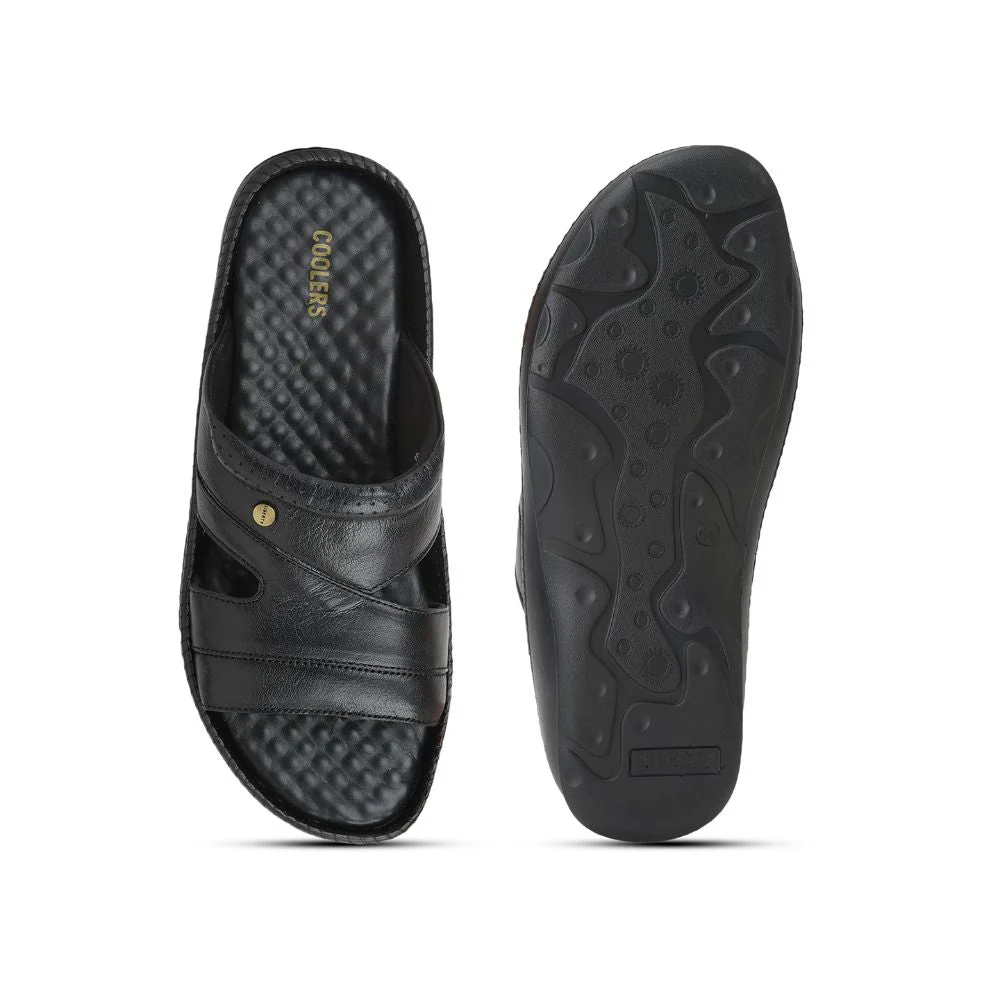 COOLERS Casual (Black) Slippers For Men STEAMER-02 By Liberty - Image 3