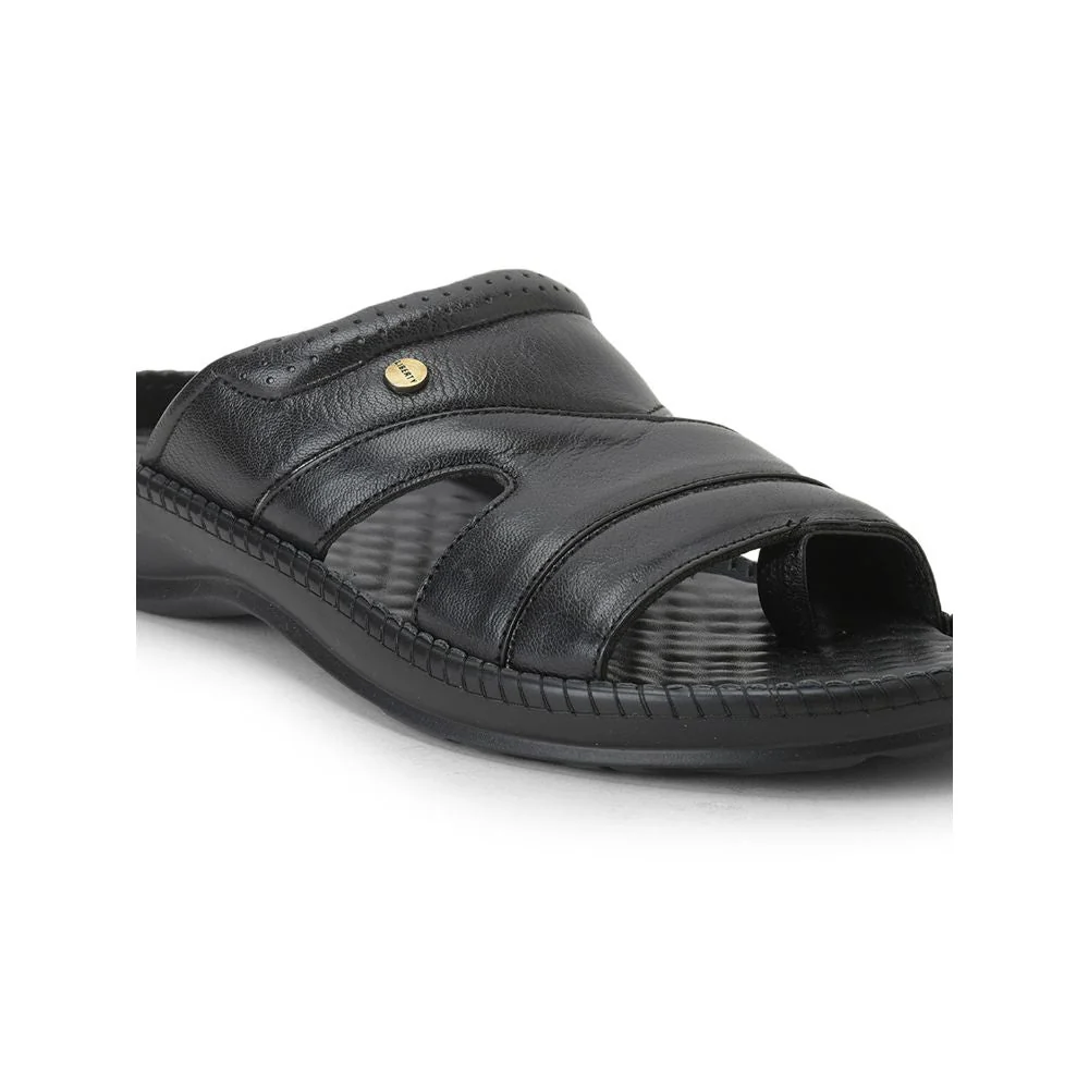 COOLERS Casual (Black) Slippers For Men STEAMER-02 By Liberty - Image 4
