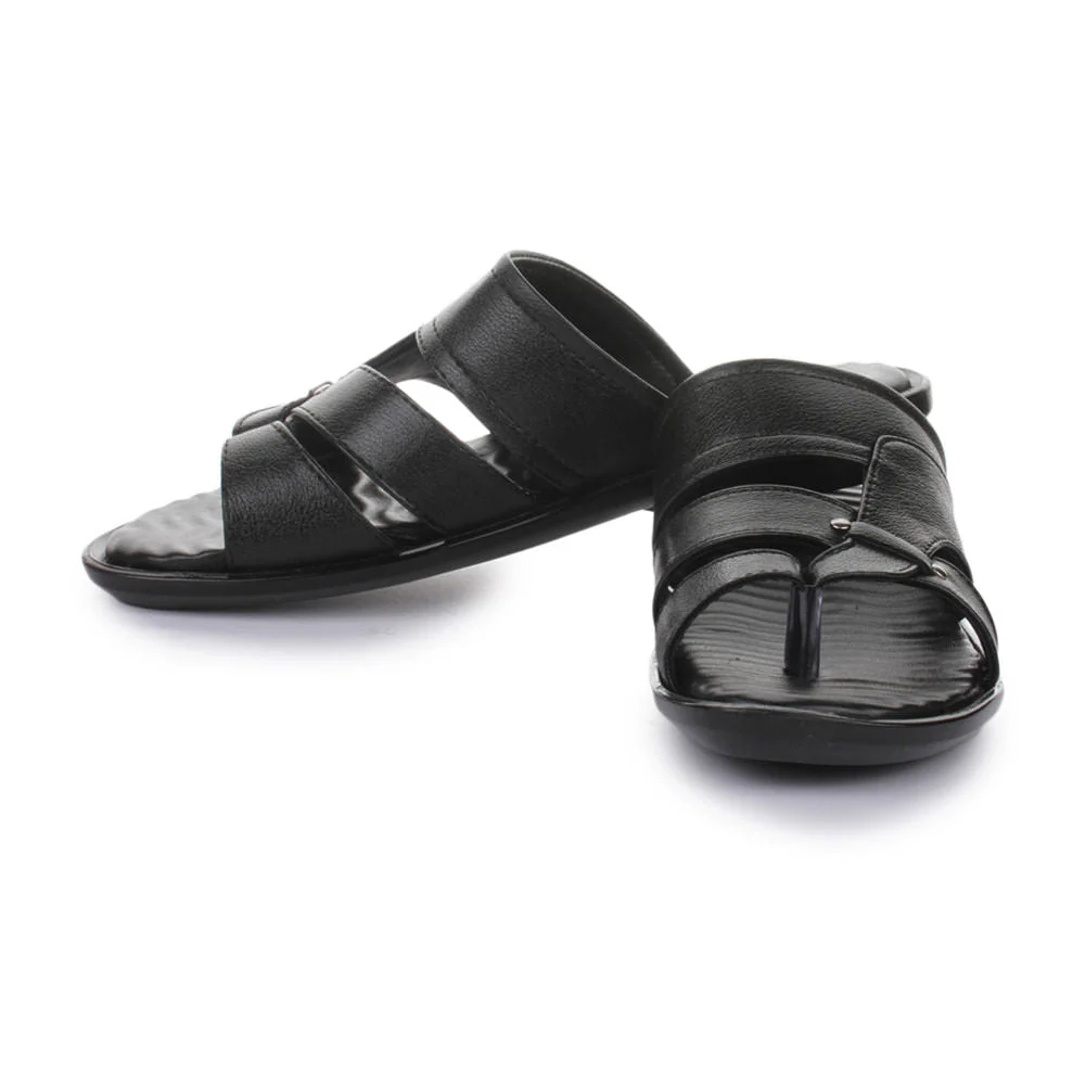 Coolers Casual Black Slippers For Men TRL-113 By Liberty - Image 4