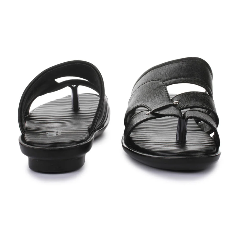 Coolers Casual Black Slippers For Men TRL-113 By Liberty - Image 5