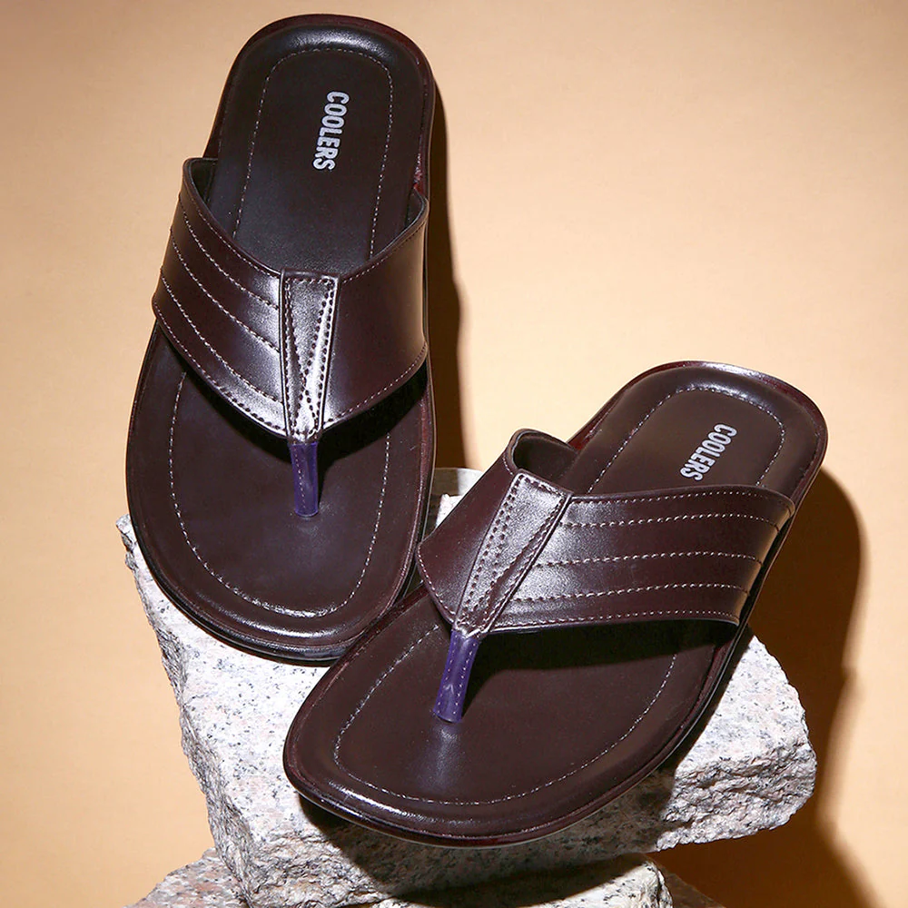 Coolers Casual Brown Slippers For Men COOL99-120 By Liberty - Image 4