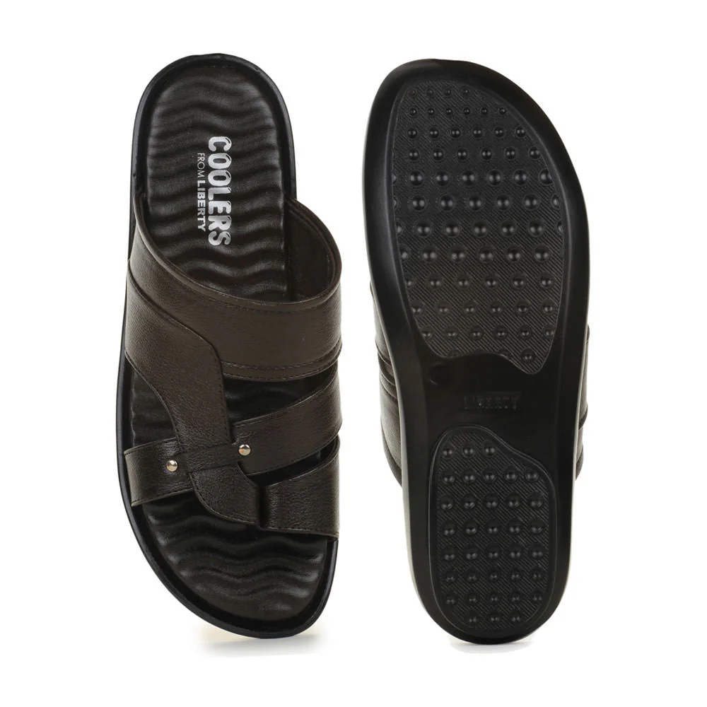 Coolers Casual Brown Slippers For Men TRL-113 By Liberty - Image 4