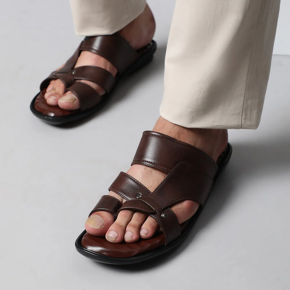 Coolers Casual Brown Slippers For Men TRL-113 By Liberty - Image 5