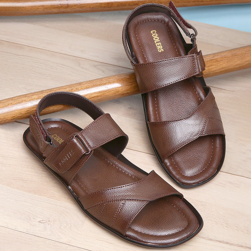 Coolers Formal Brown Sandals For Men LAF-202N By Liberty - Image 3