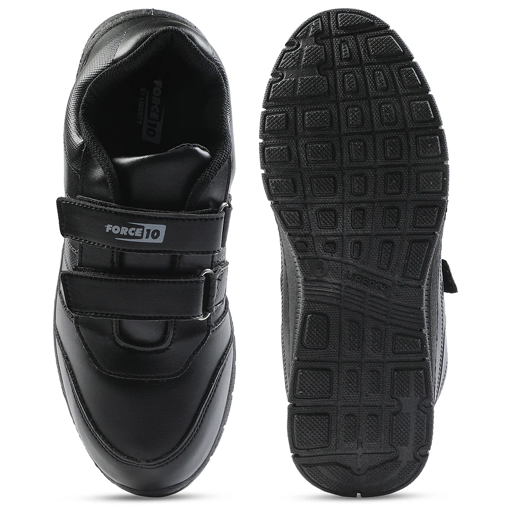 Force 10 Black Non Lacing Uniform School Shoes For Kids GOLA-SCHV By Liberty - Image 11