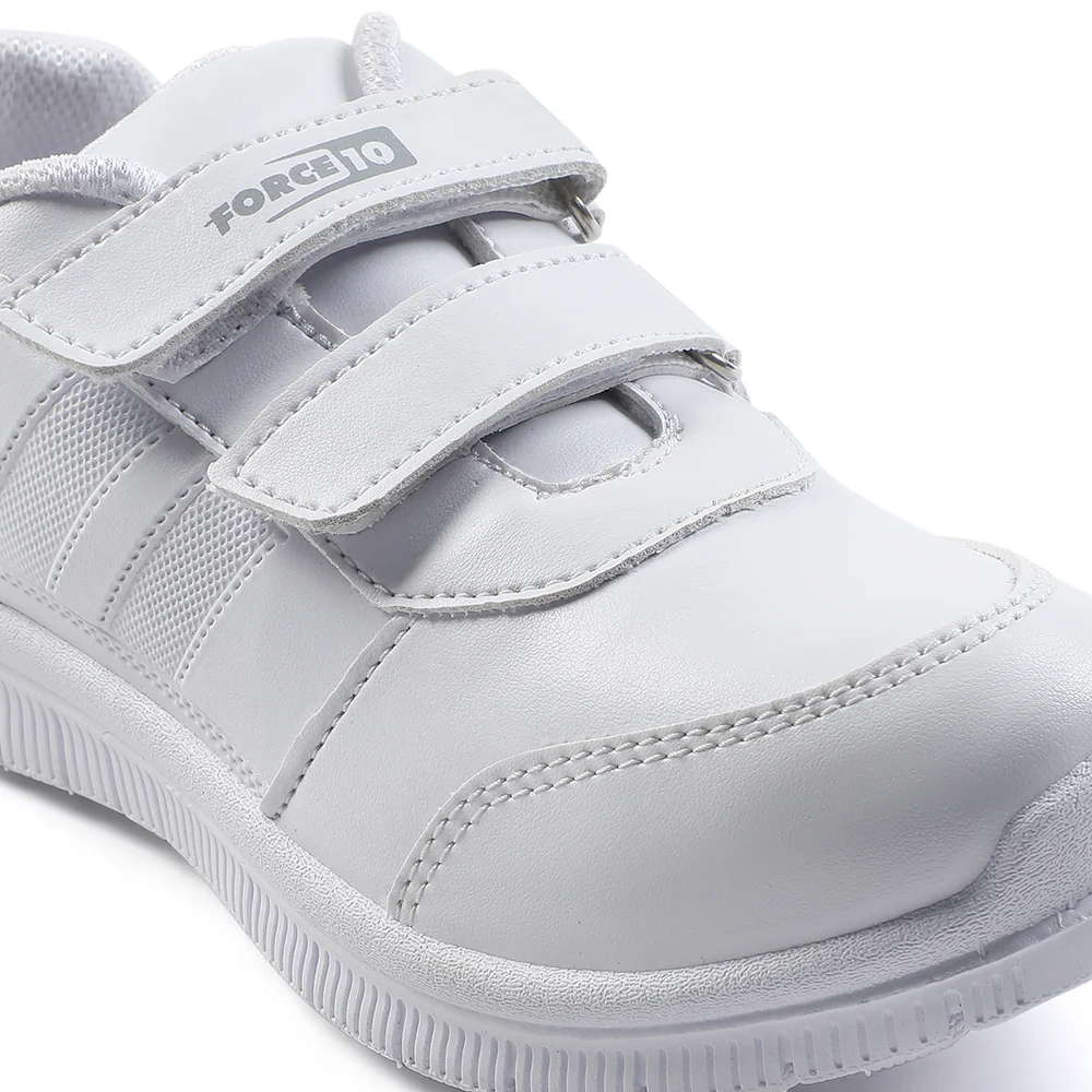 Force 10 White Non Lacing Uniform School Shoes For Kids GOLA-SCHV By Liberty - Image 7