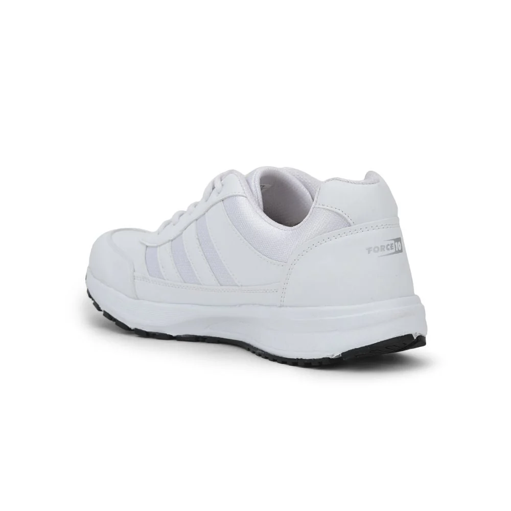 Force 10 Casual Lacing Shoes For Men (White) LB46-EL By Liberty - Image 3