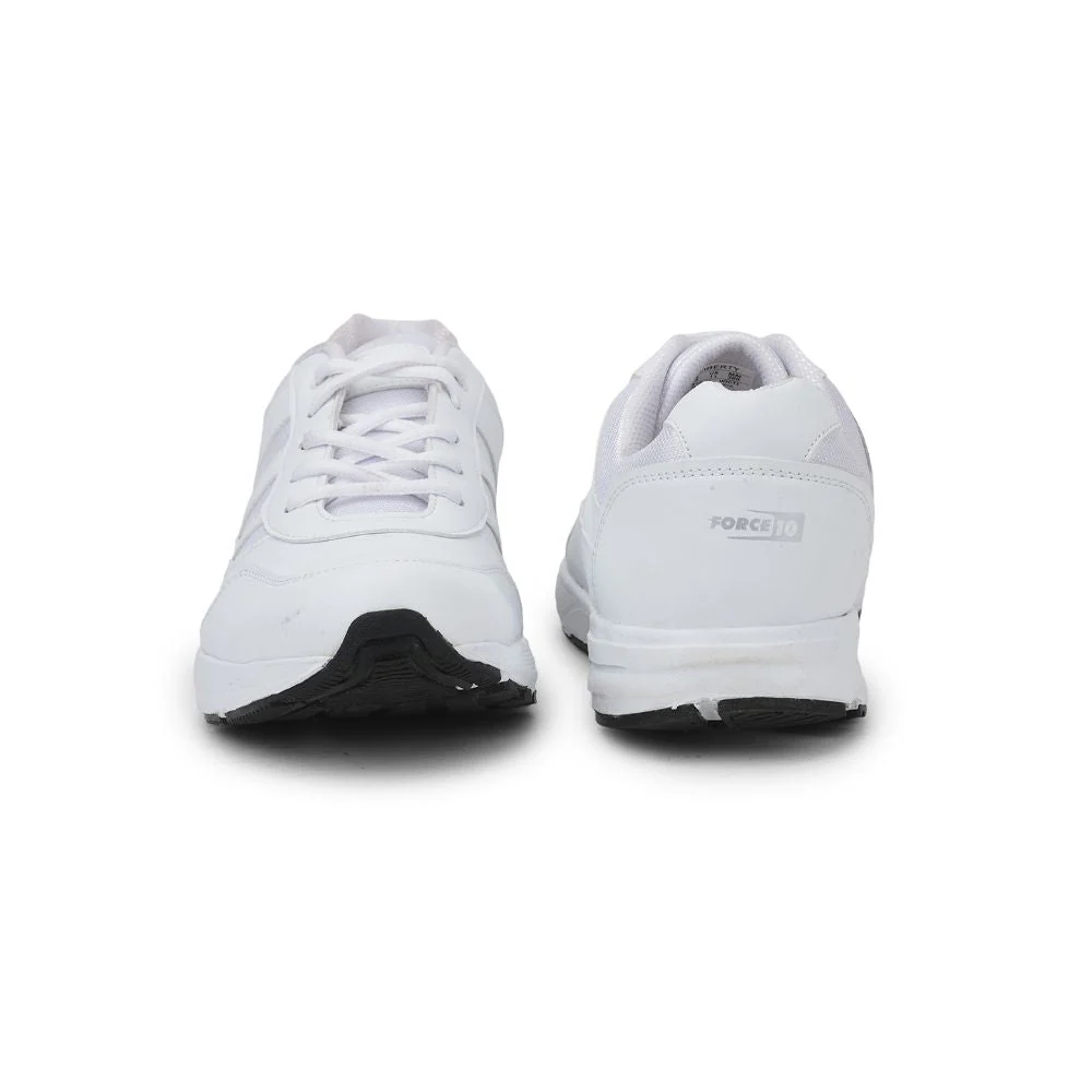 Force 10 Casual Lacing Shoes For Men (White) LB46-EL By Liberty - Image 4