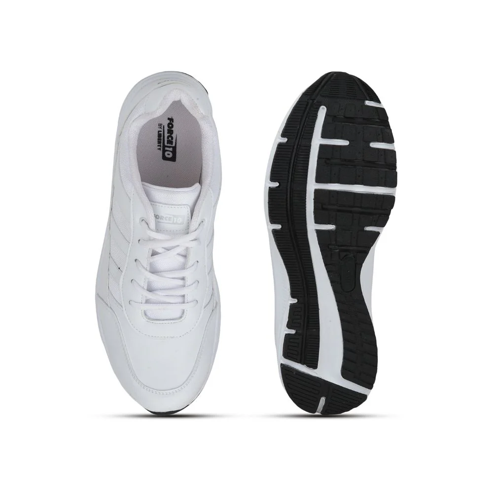 Force 10 Casual Lacing Shoes For Men (White) LB46-EL By Liberty - Image 5
