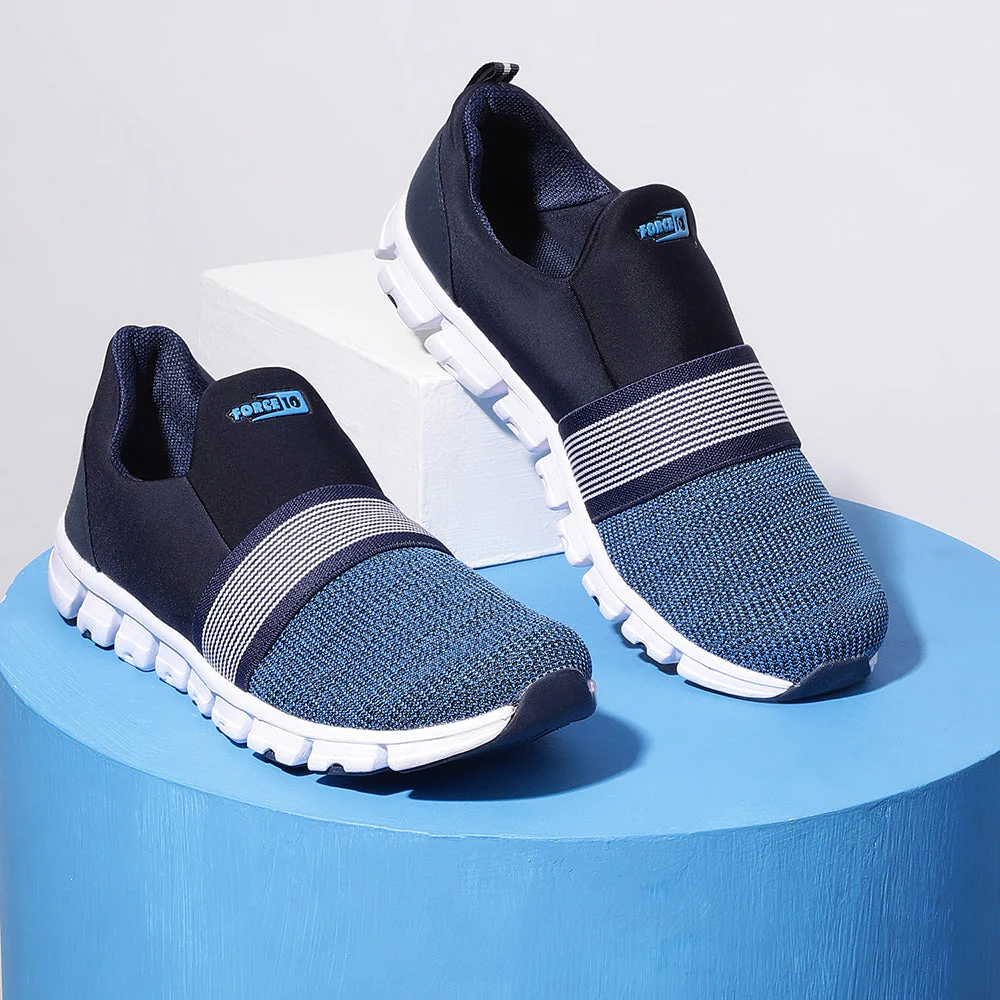 Force 10 Sports Blue Slip-on Walking Shoes For Men FLEXPRO-15 By Liberty - Image 4