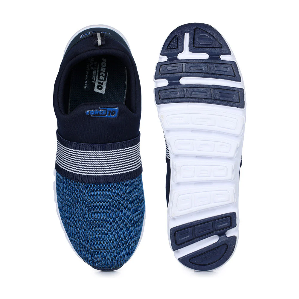 Force 10 Sports Blue Slip-on Walking Shoes For Men FLEXPRO-15 By Liberty - Image 5