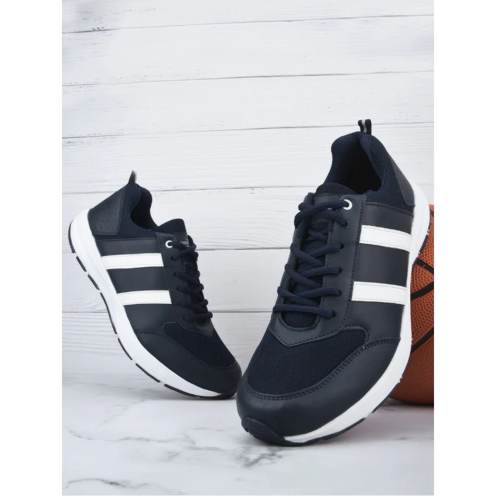 Force 10 Sports Lacing Shoes For Men (N.Blue) LB46-SNE By Liberty - Image 3
