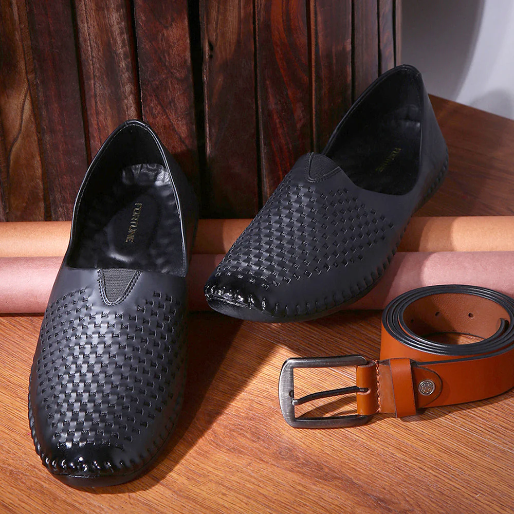 Fortune Black Casual Mojari Shoes For Men Avn-40 By Liberty - Image 3