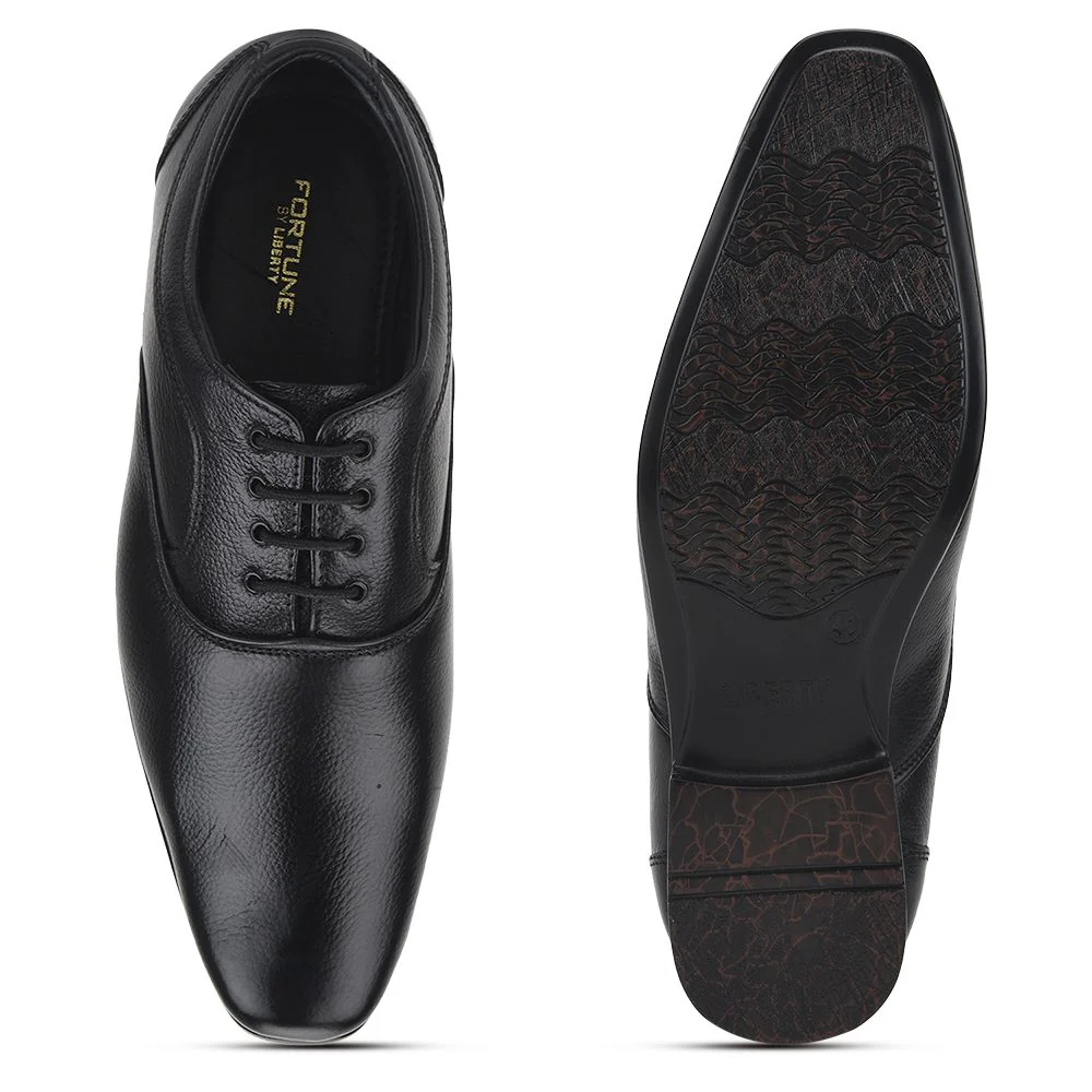 Fortune (Black) Formal Lace Up Derby Shoes For Men Hll-1 By Liberty - Image 3