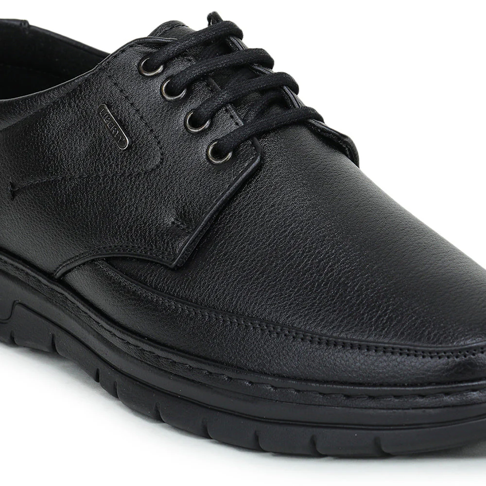 Fortune Black Formal Lace Up Shoes For Men ER-35 By Liberty - Image 4