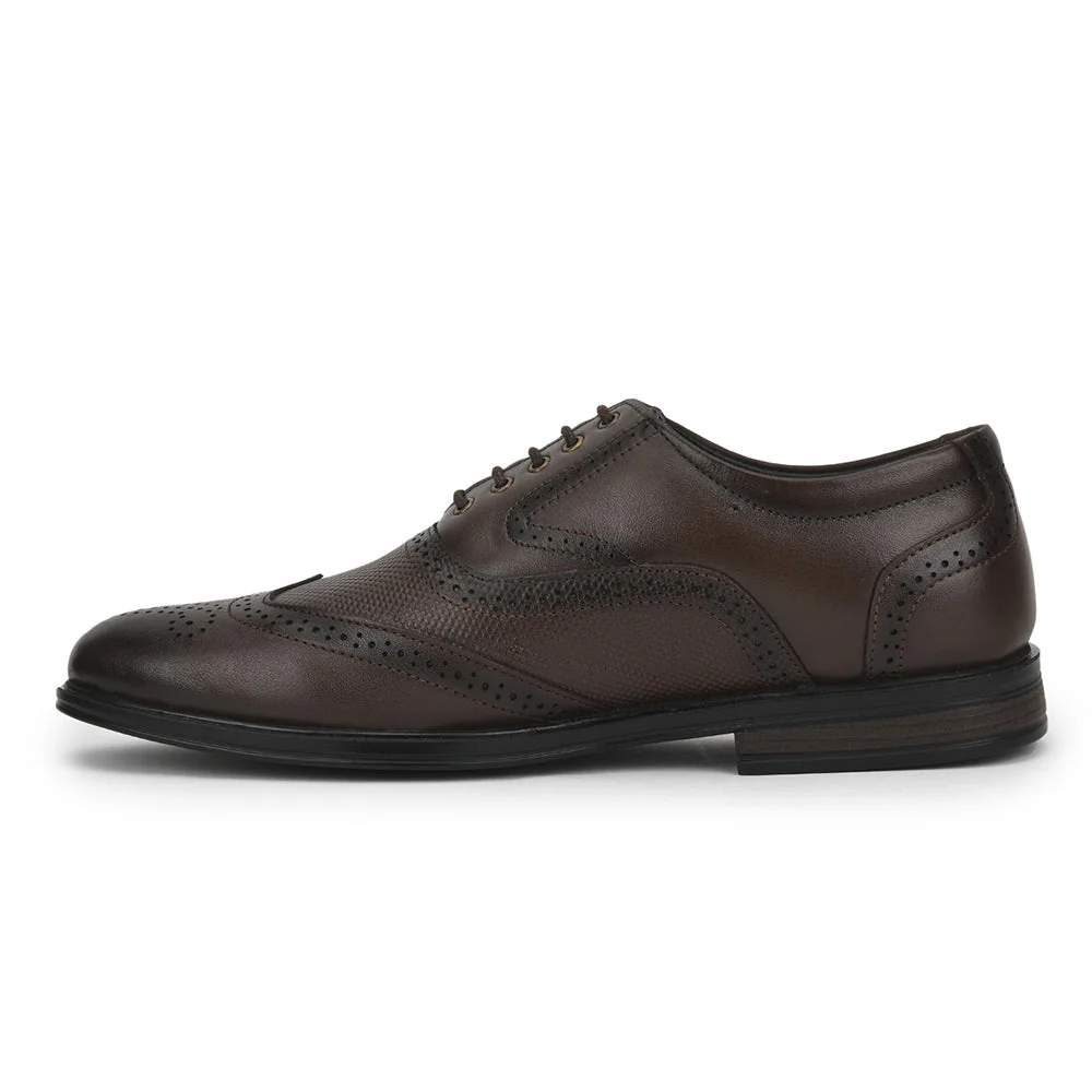 Fortune Formal Brown Lacing Brogue Shoes For Men HOL-125E By Liberty - Image 3