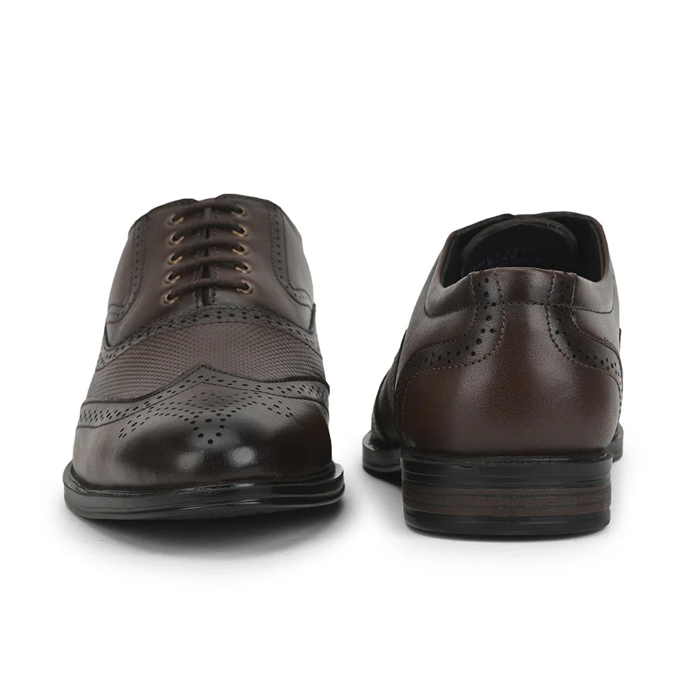 Fortune Formal Brown Lacing Brogue Shoes For Men HOL-125E By Liberty - Image 5