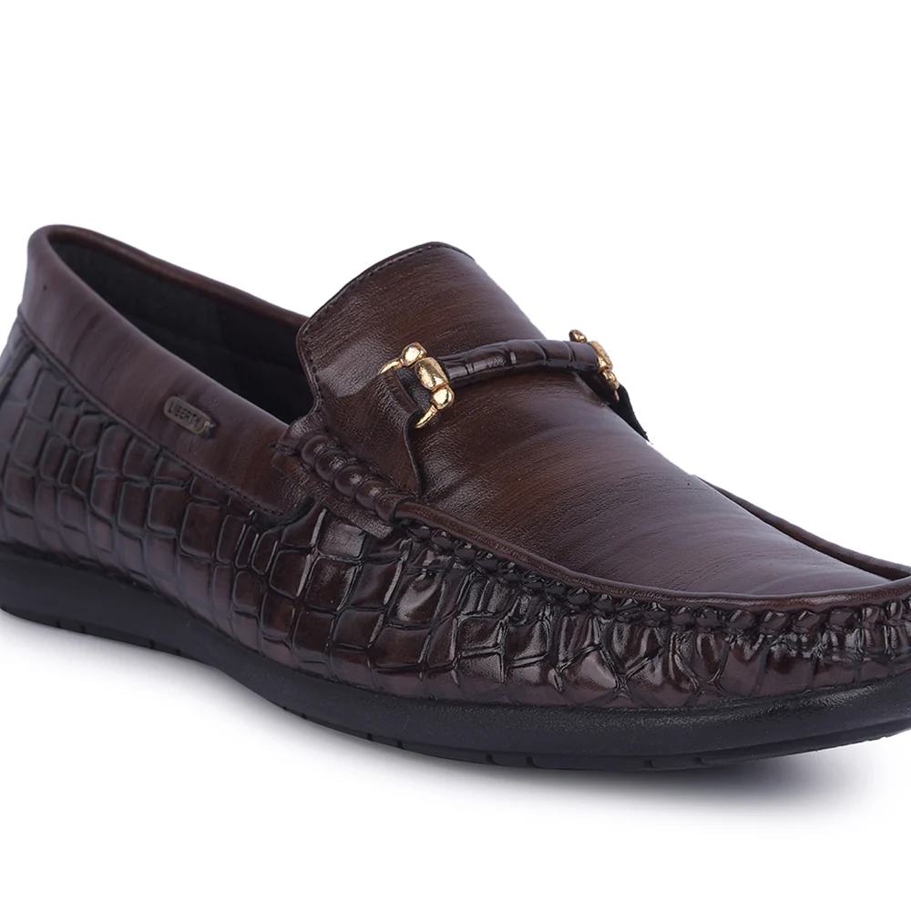 Fortune Brown Casual Non Lacing Shoes For Men OSL19 By Liberty - Image 5