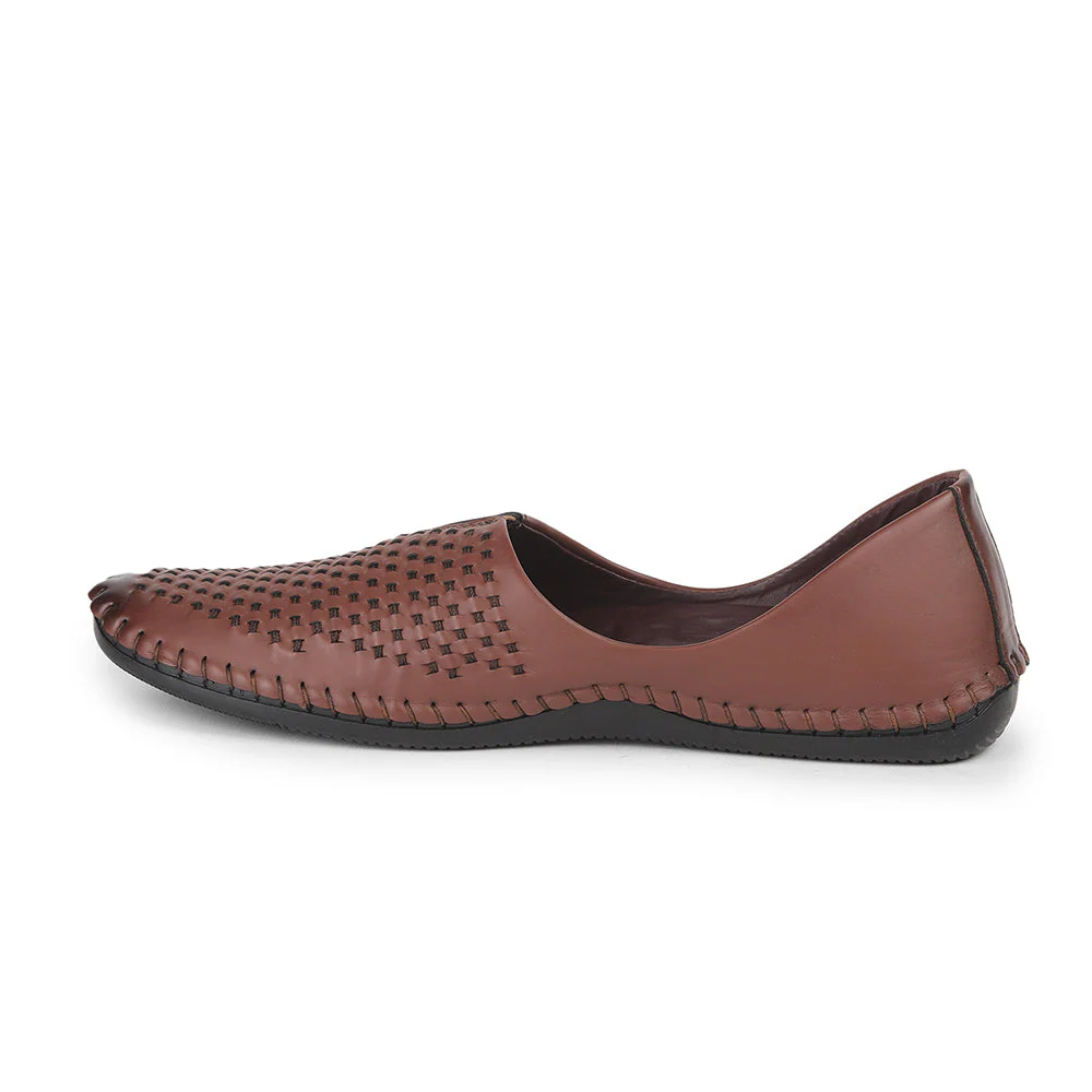 Fortune Tan Casual Mojari Loafers Shoes For Men AVN-40 By Liberty - Image 3