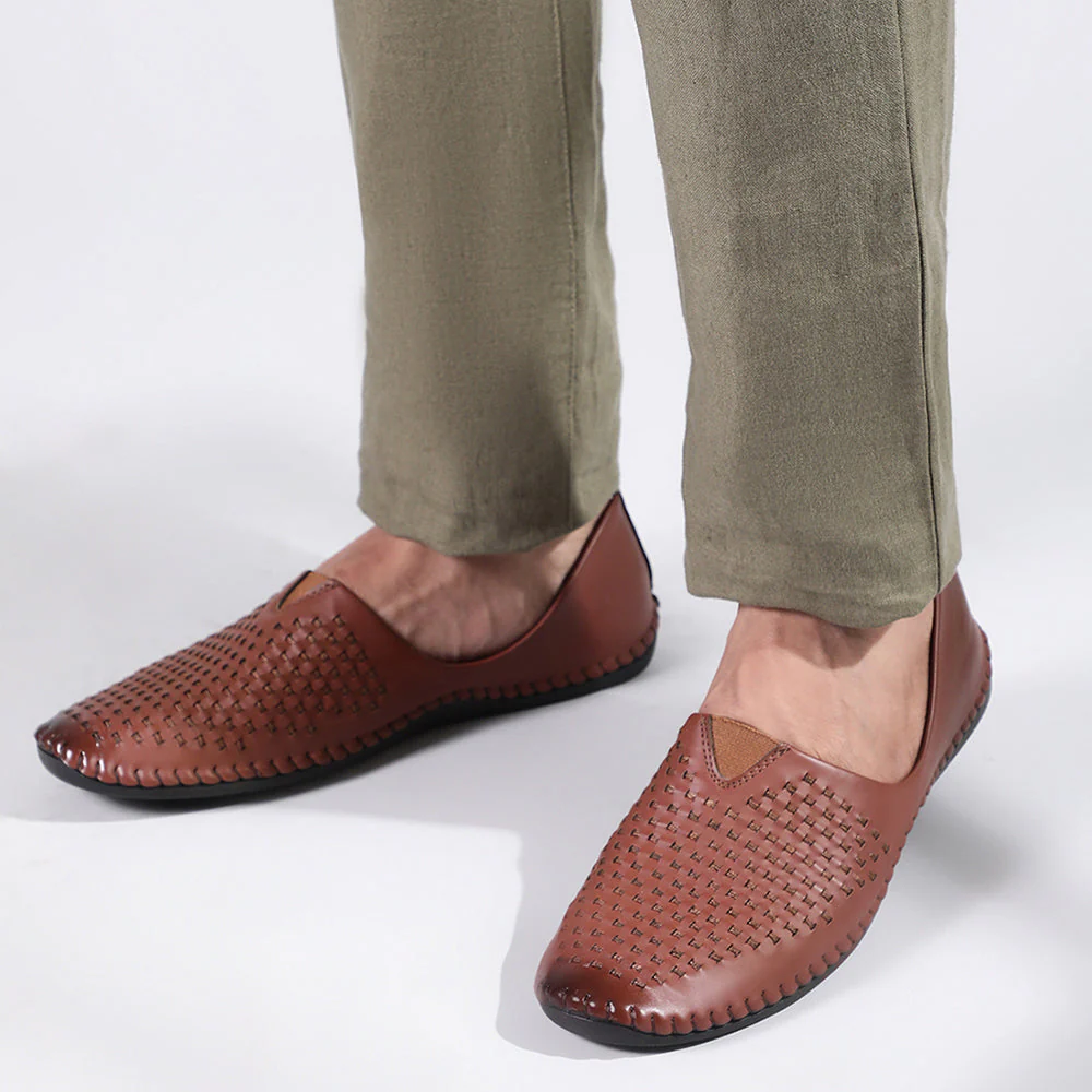 Fortune Tan Casual Mojari Loafers Shoes For Men AVN-40 By Liberty - Image 4