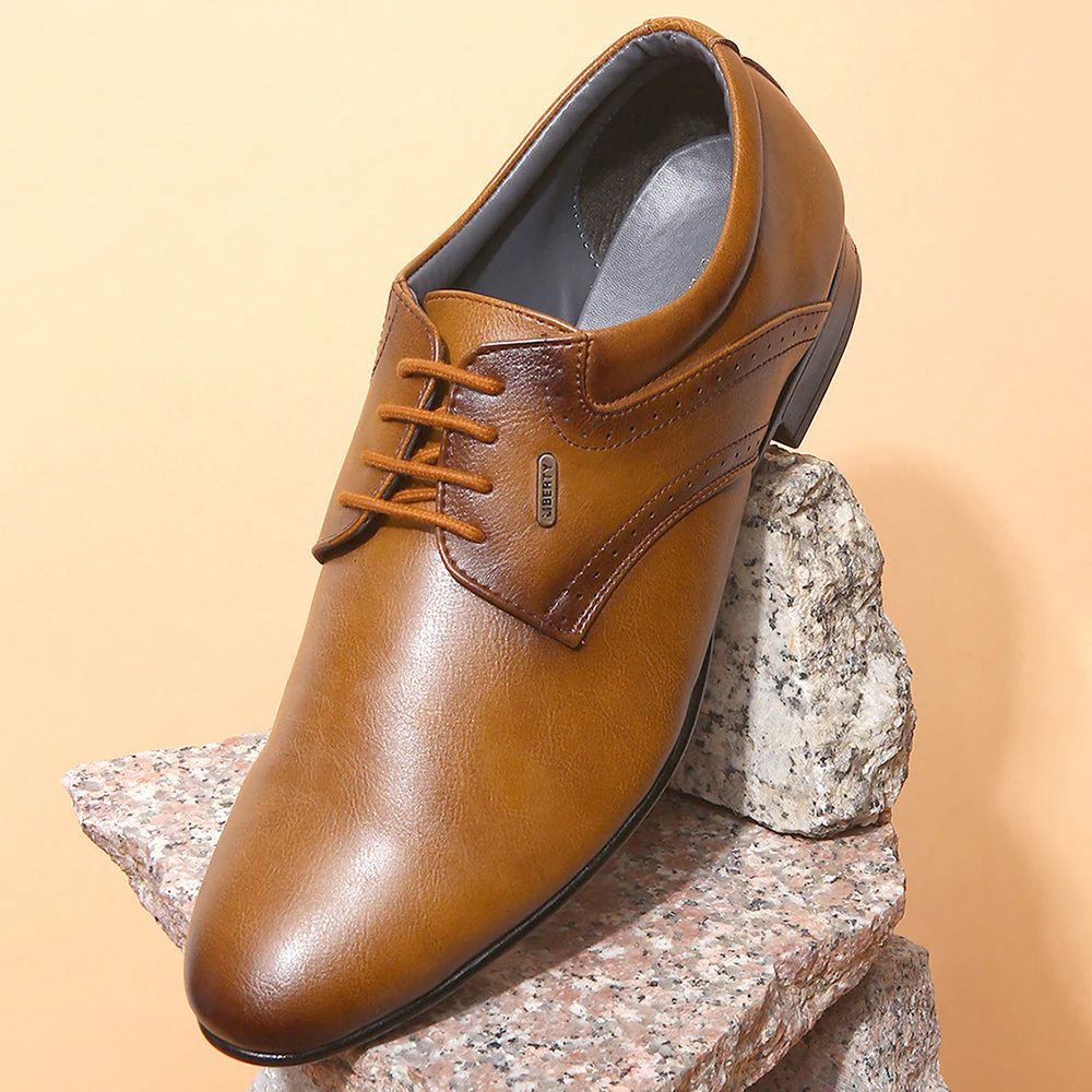 Fortune (Tan) Derby Shoes For Men A13-03 By Liberty - Image 4