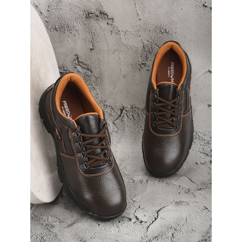 Freedom By Liberty Mens ARMOUR-ST Lacing Brown Safety Shoe - Image 3