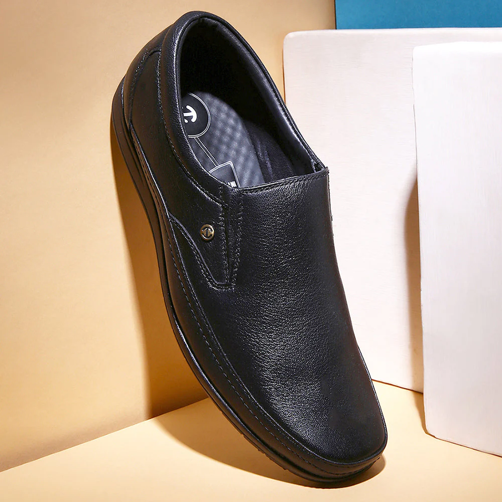 Healers Black Formal Non Lacing Shoes For Men HA1-11 By Liberty - Image 4