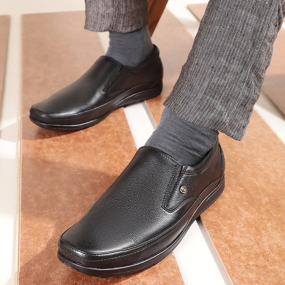 Healers Black Formal Non Lacing Shoes For Men HA1-11 By Liberty - Image 5