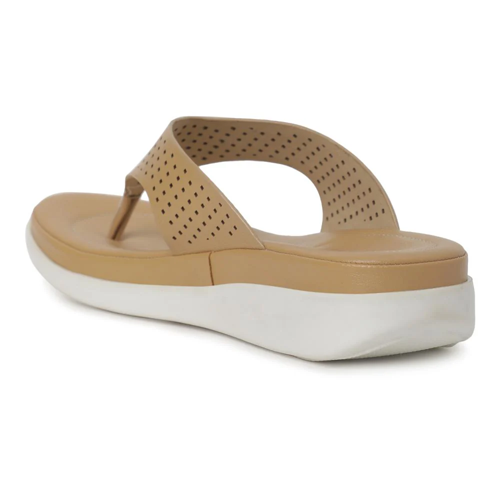 Healers Casual Beige Flip Flop For Women JD-40 By Liberty - Image 3