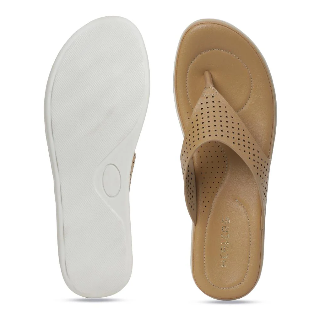 Healers Casual Beige Flip Flop For Women JD-40 By Liberty - Image 4