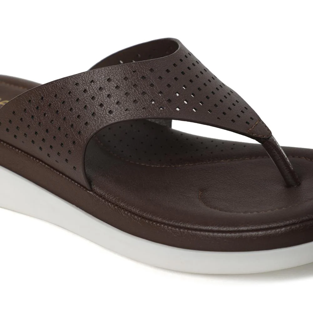 Healers Casual Brown Flip Flop For Women JD-40 By Liberty - Image 5