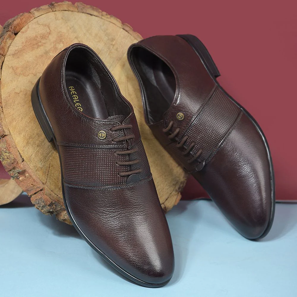 Healers By Liberty Men OSL-10 D.Brown Formal Lacing Shoes - Image 3