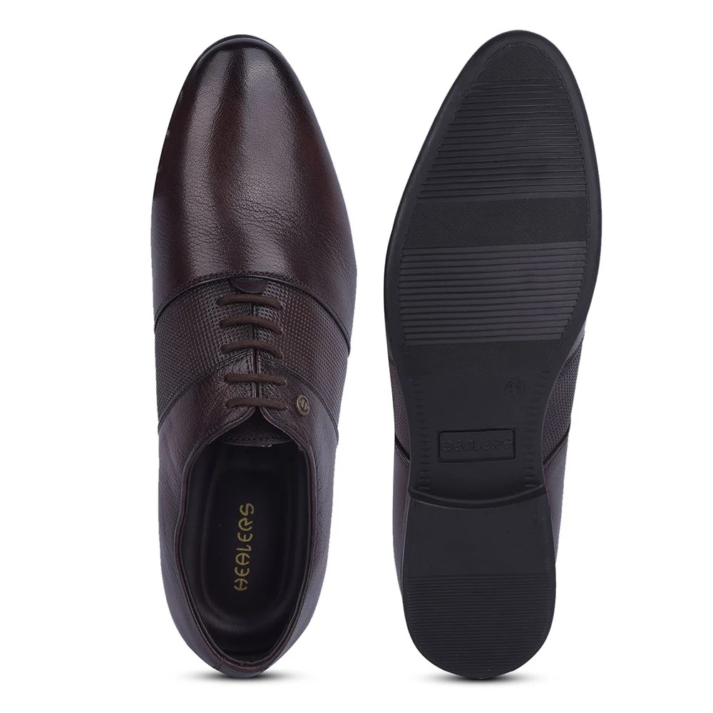 Healers By Liberty Men OSL-10 D.Brown Formal Lacing Shoes - Image 5