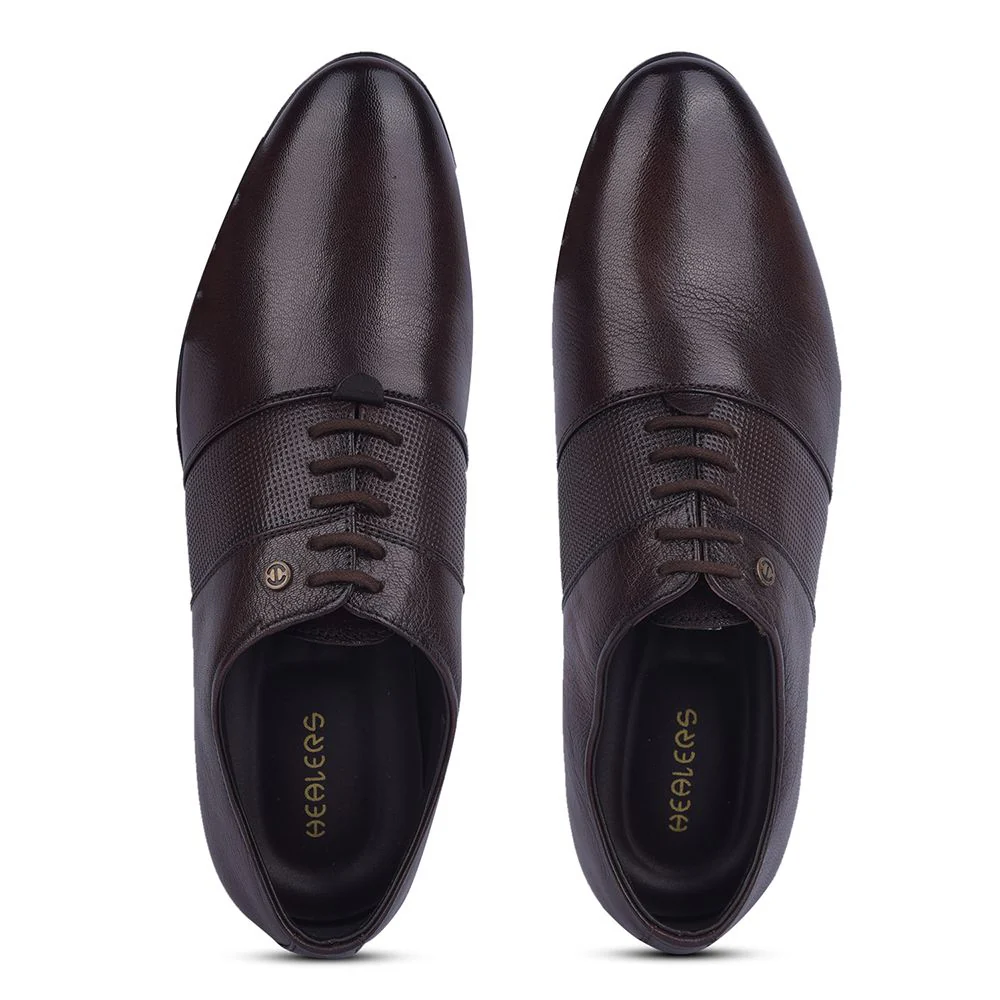 Healers By Liberty Men OSL-10 D.Brown Formal Lacing Shoes - Image 6