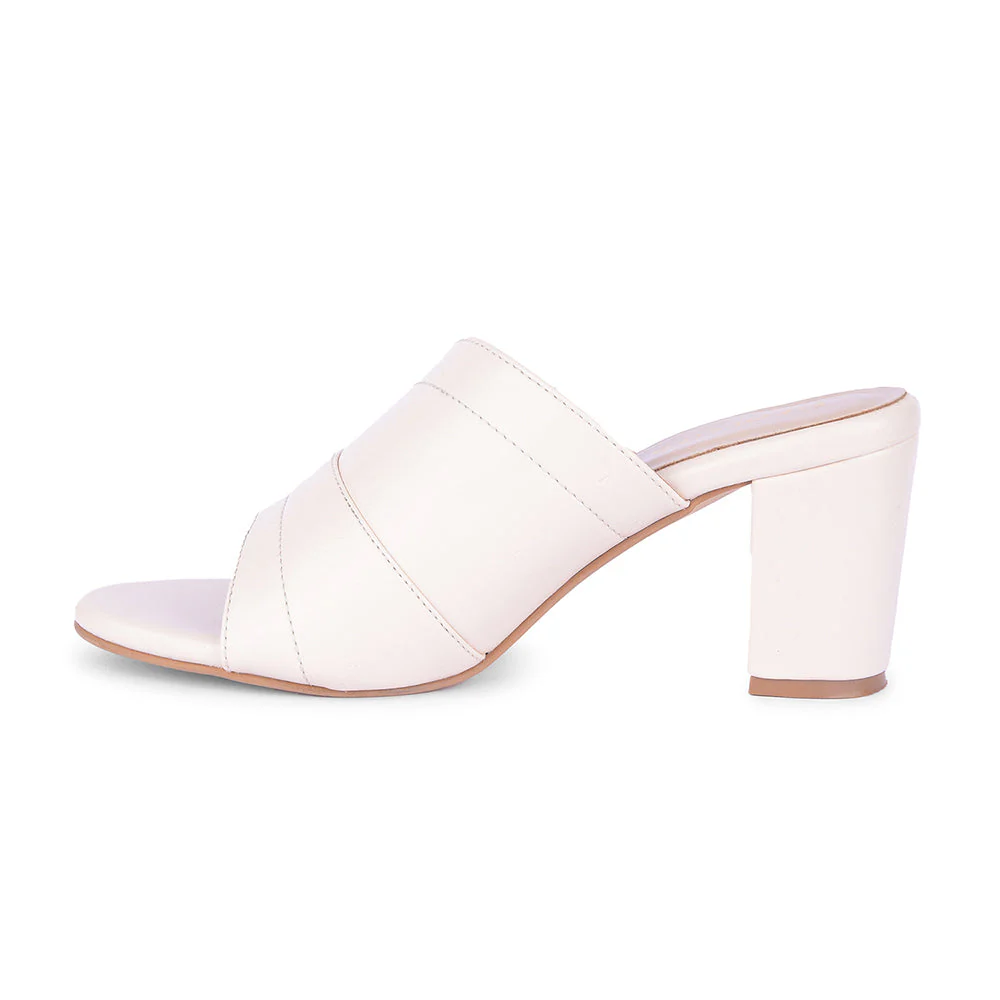 Healers Cream Block Heels For Women LSF-4 By Liberty - Image 3