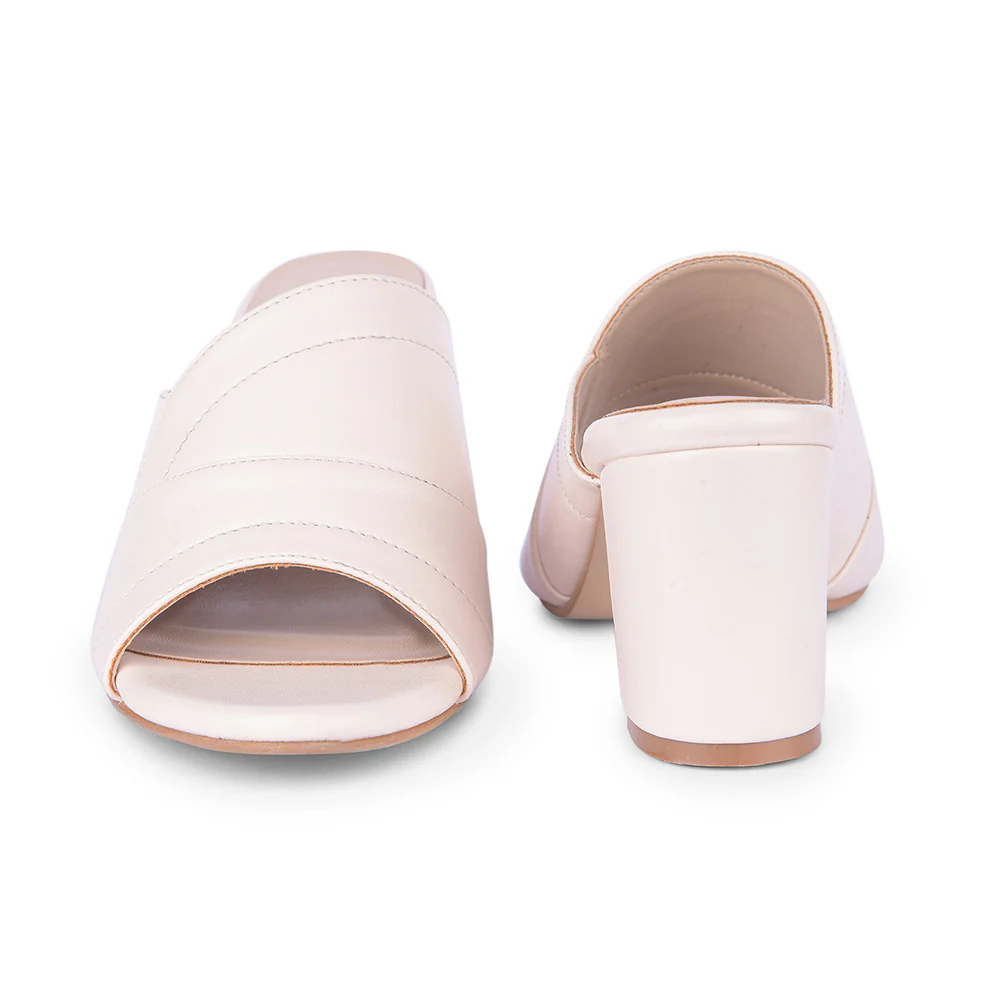 Healers Cream Block Heels For Women LSF-4 By Liberty - Image 5