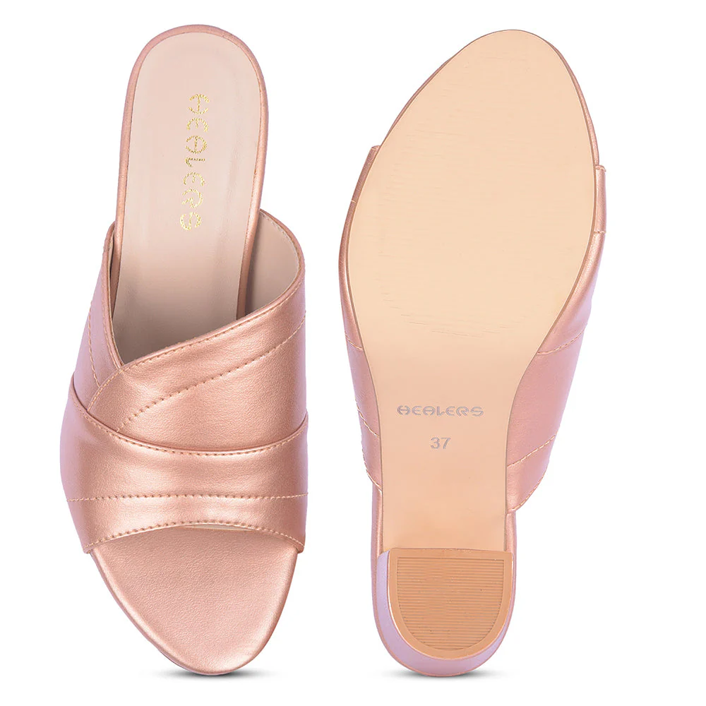 Healers Peach Block Heels For Women LSF-4 By Liberty - Image 6