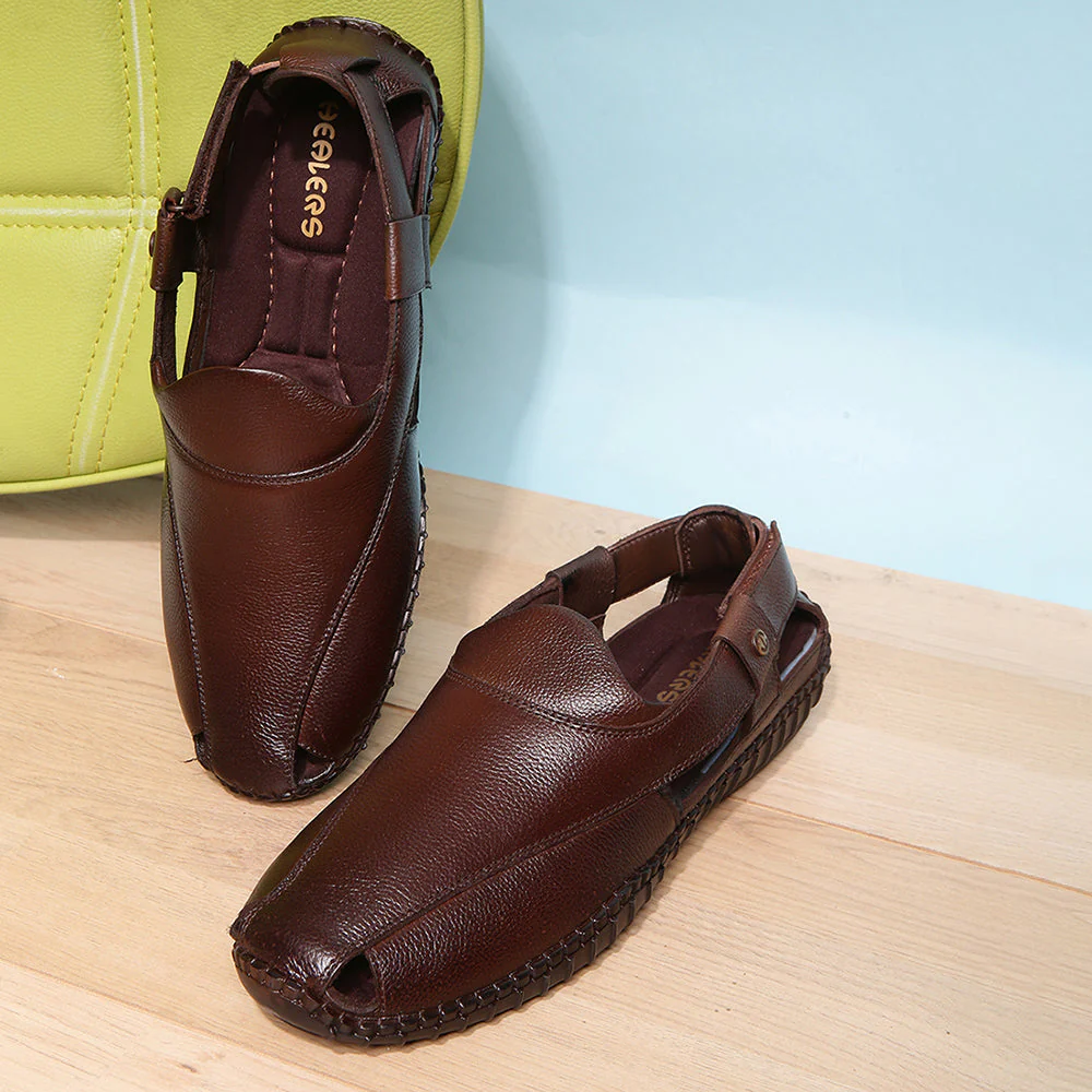 Healers Formal Brown Sandals For Men JPL-204 By Liberty - Image 3