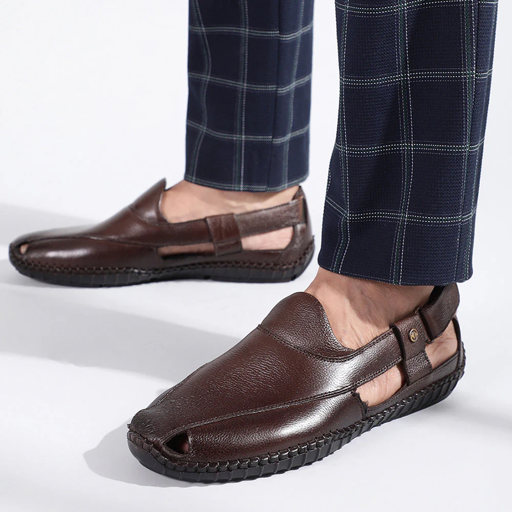 Healers Formal Brown Sandals For Men JPL-204 By Liberty - Image 4